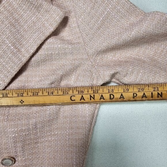 Shein Tweed Two Piece Suit Set Wide Leg Trousers Cropped Blazer Size Medium - Picture 8 of 11